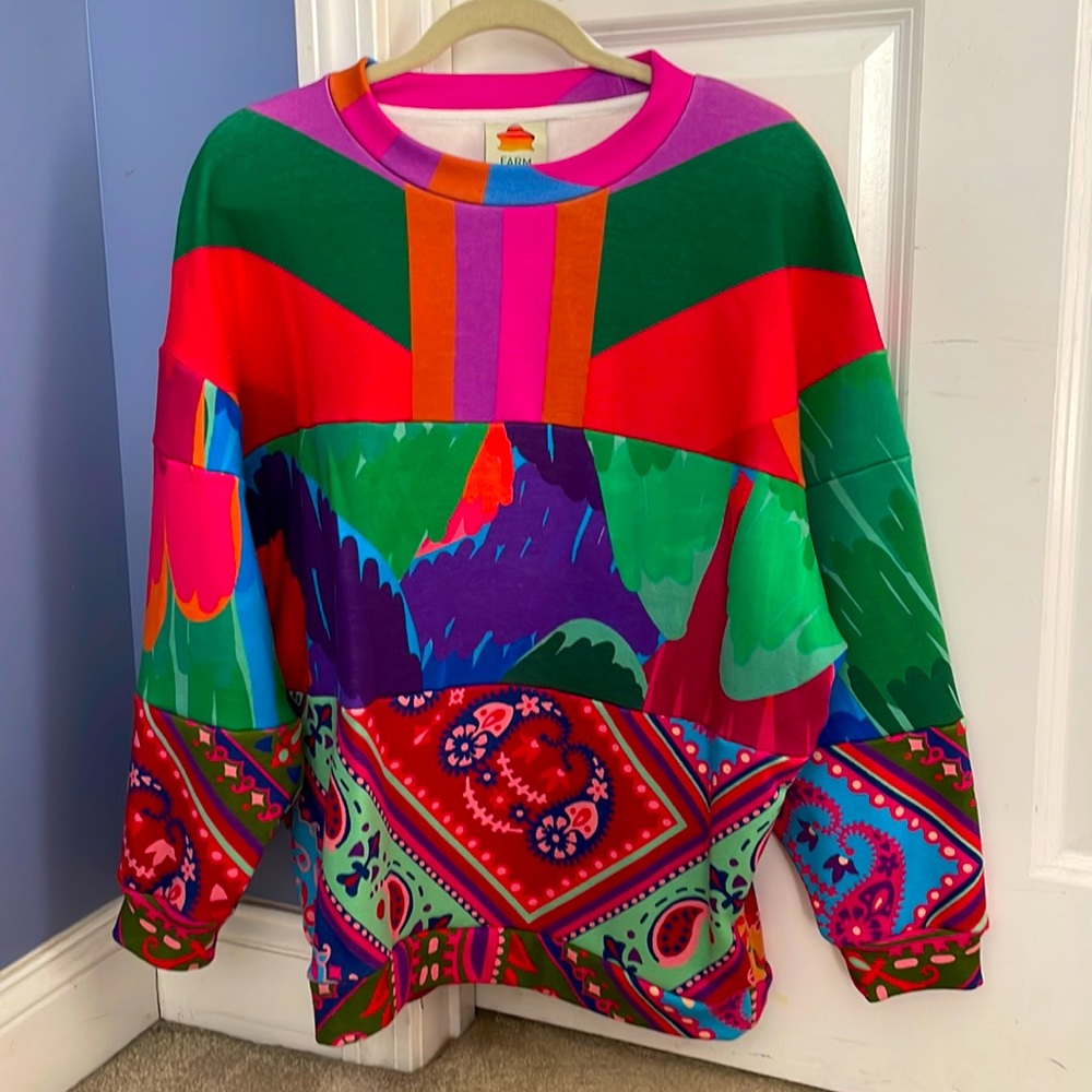 Beautiful mixed print Farm Rio sweatshirt